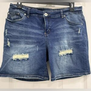 Distressed Denim Shorts